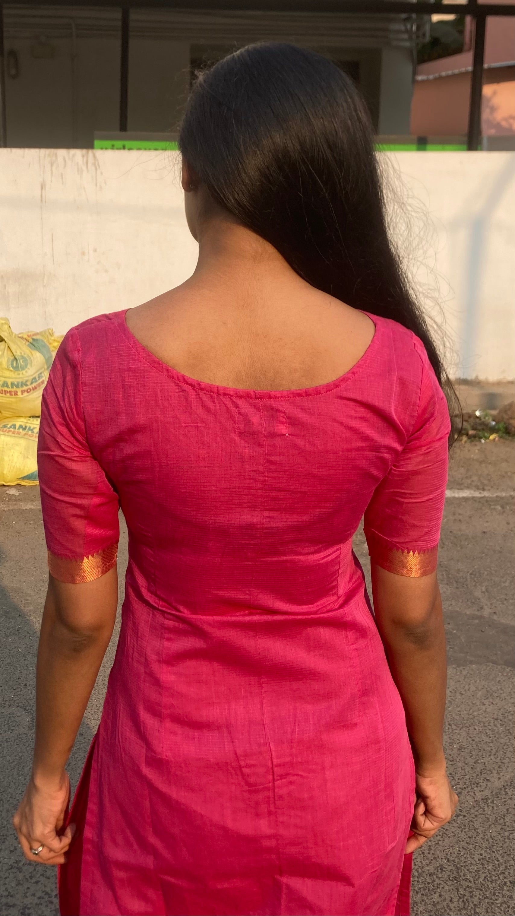 Mangalagiri top+Kalamkari silk shawl