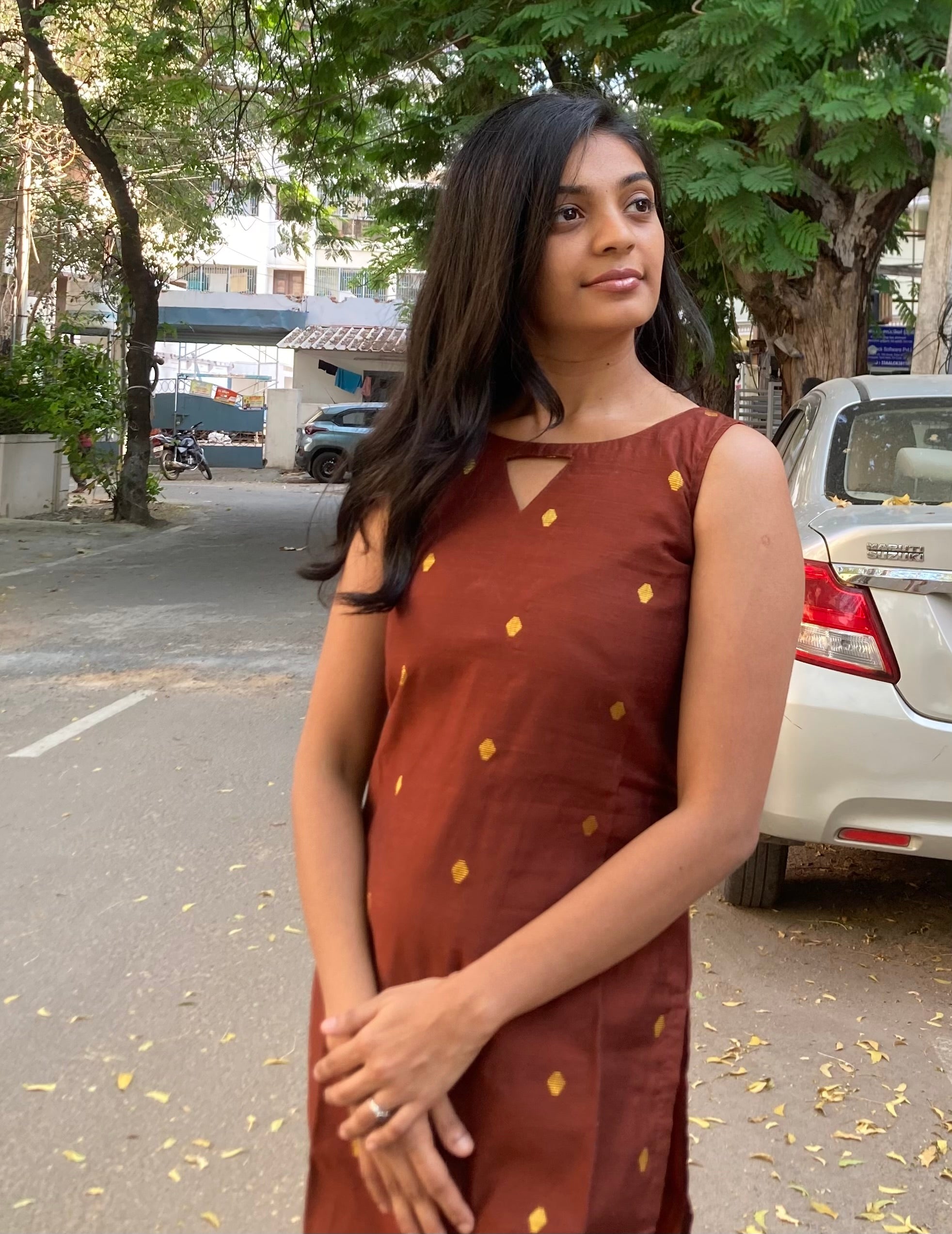 Brown butta kurti