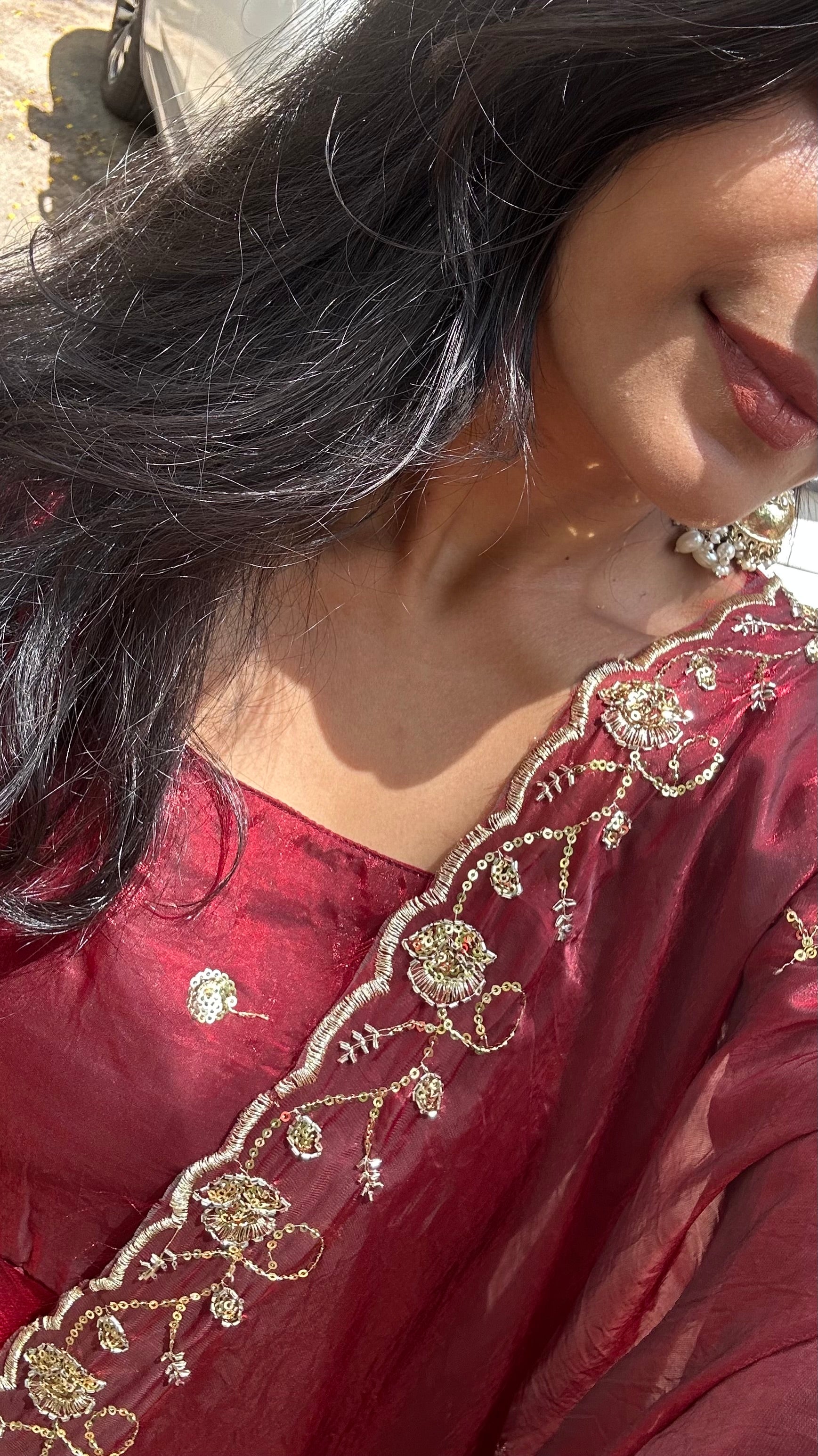 Burgundy - anarkali set