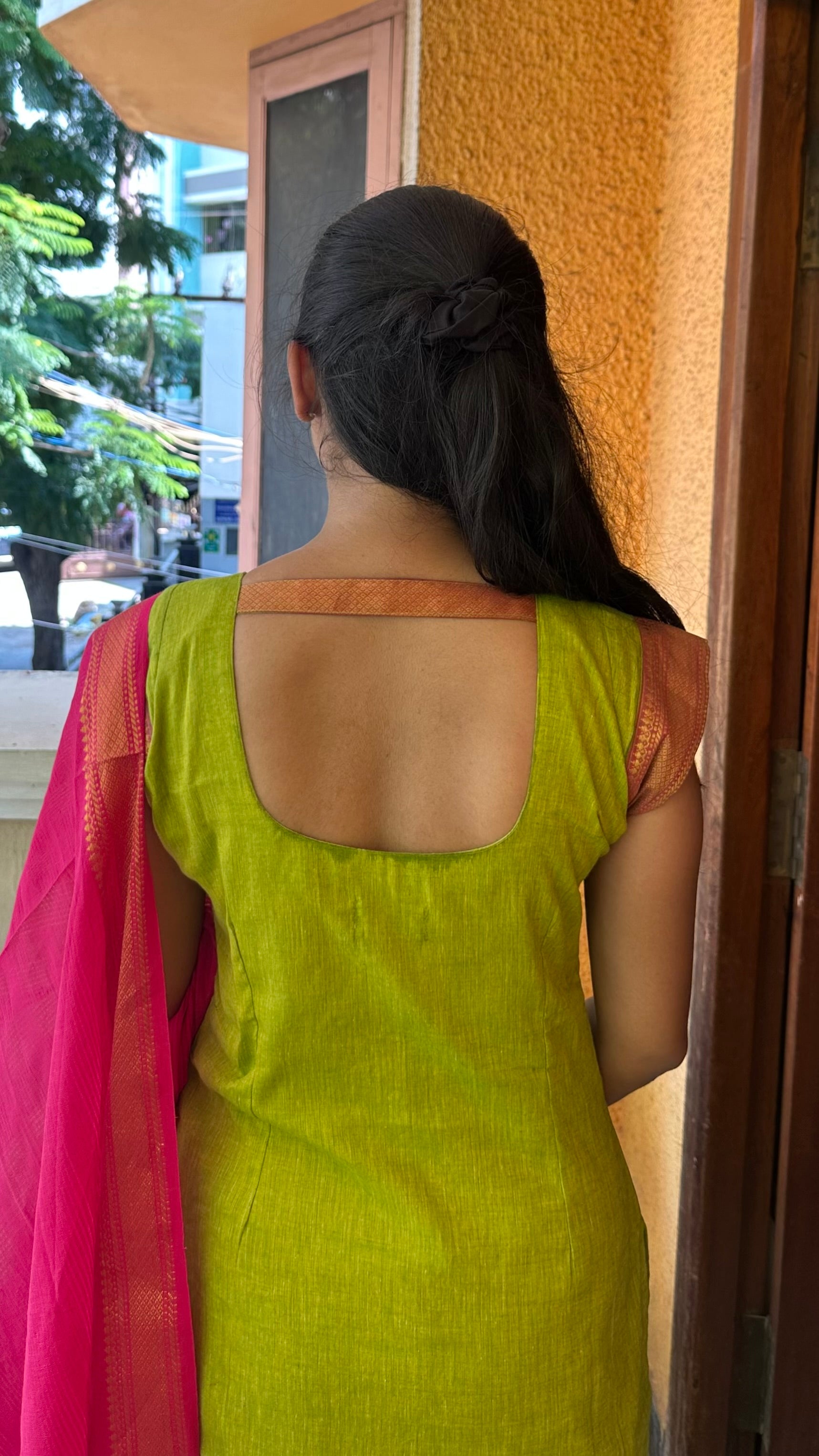 Mangalgiri- lime green (3pc)