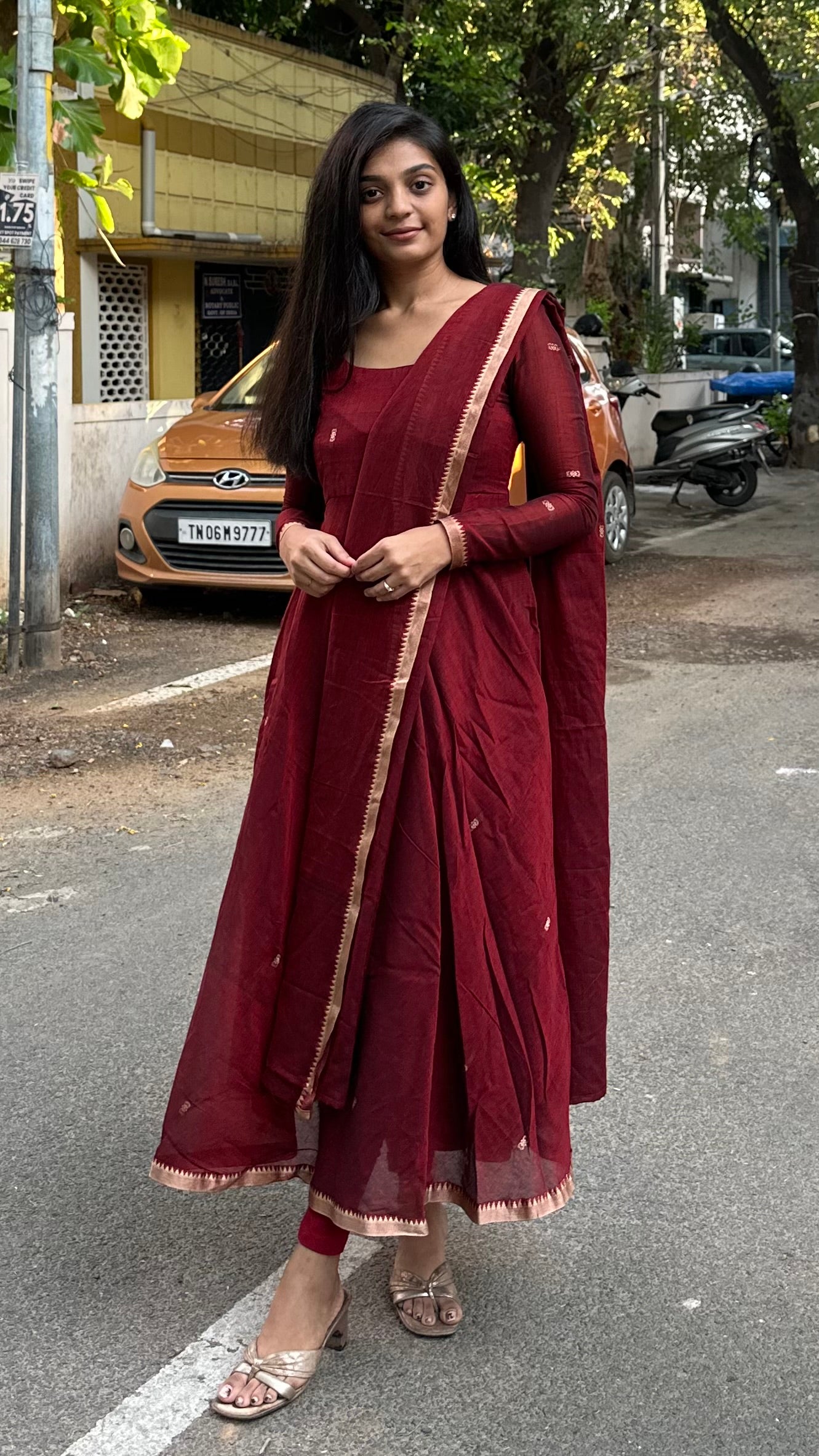 Maroon-Narayanpet Anarkali (2pc)