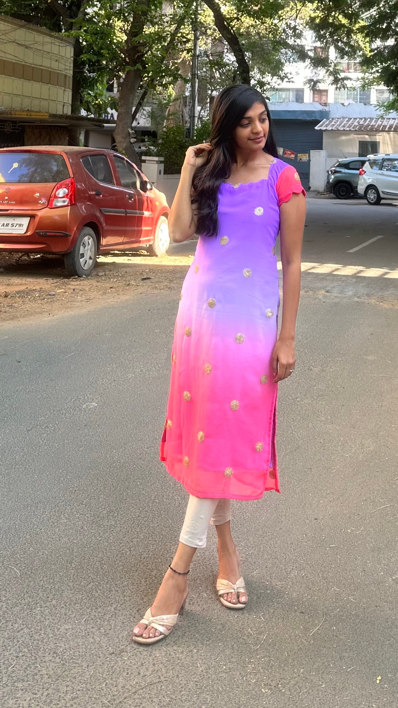 Georgette Sequins kurti