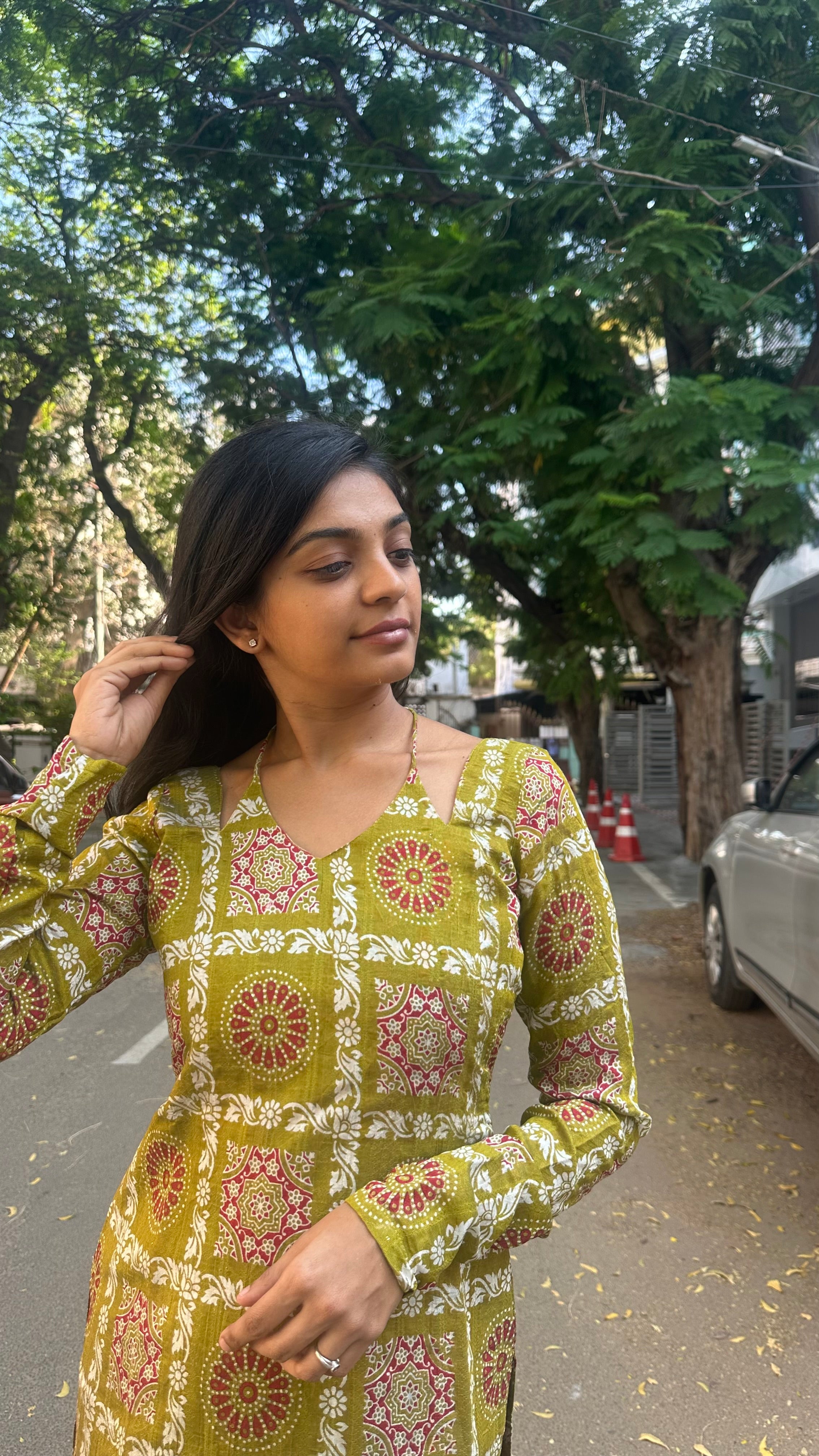 Ajrakh Muslin kurti