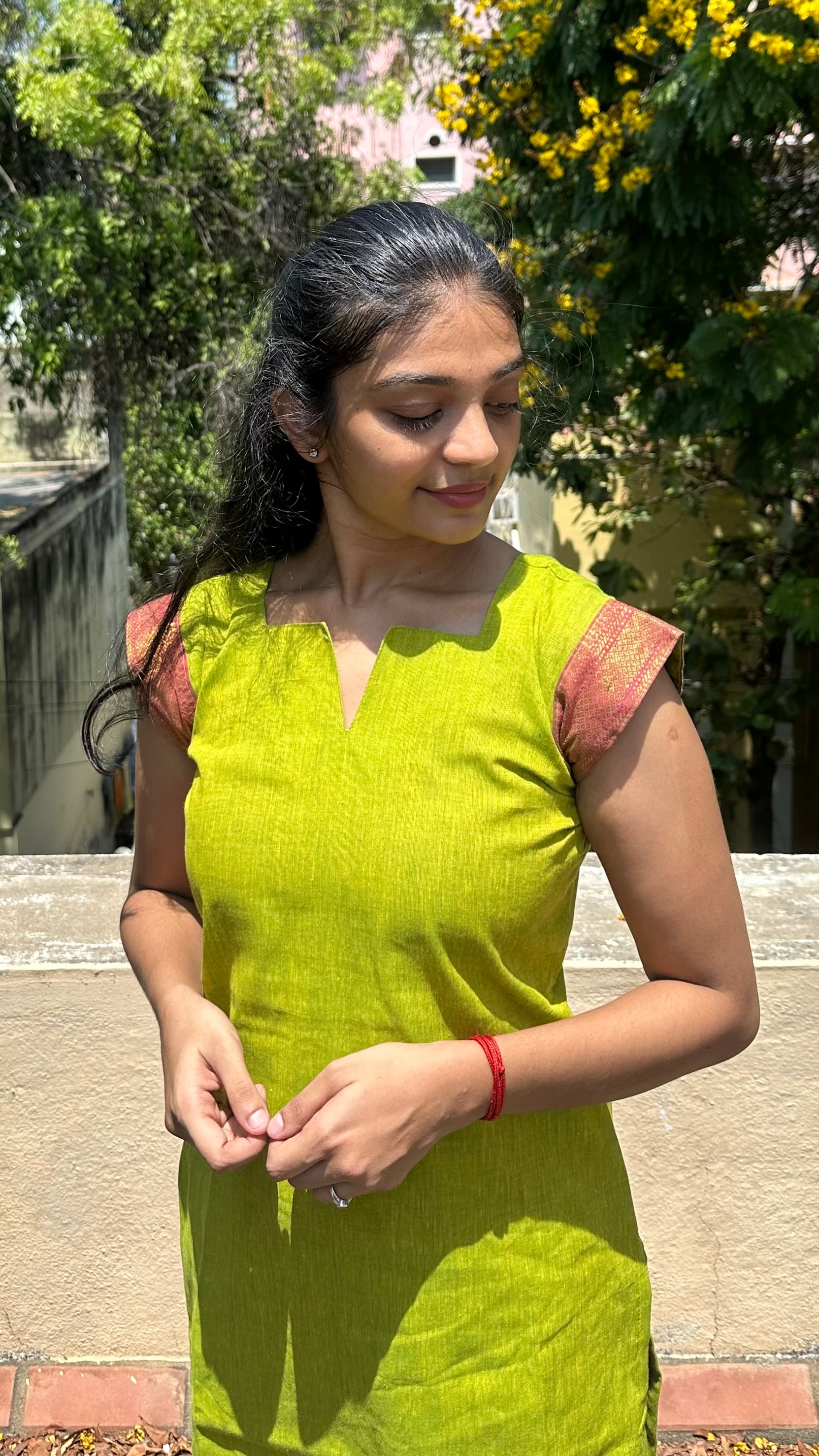 Mangalgiri- lime green (3pc)
