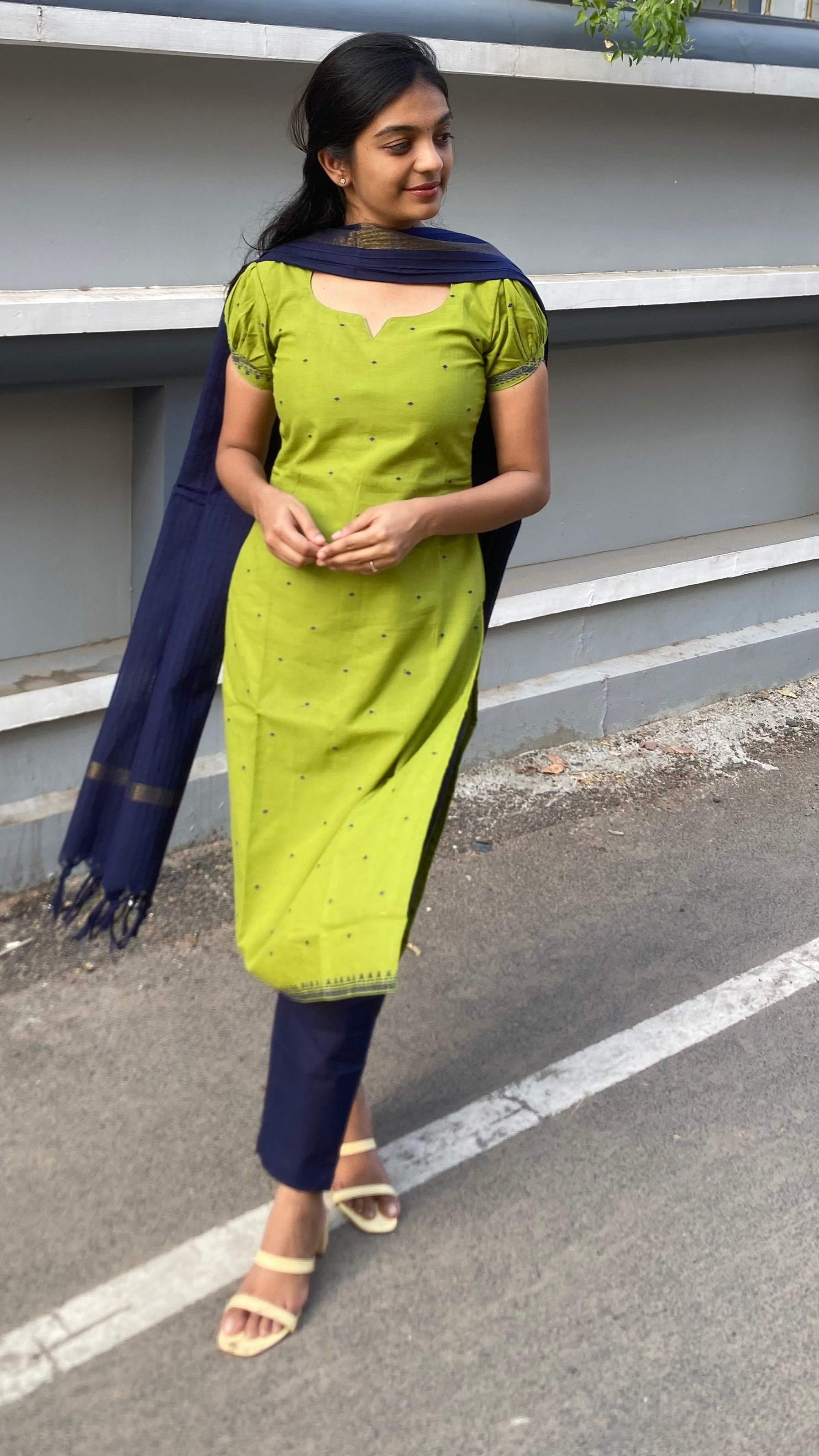 Green mist-handloom cotton 3piece set