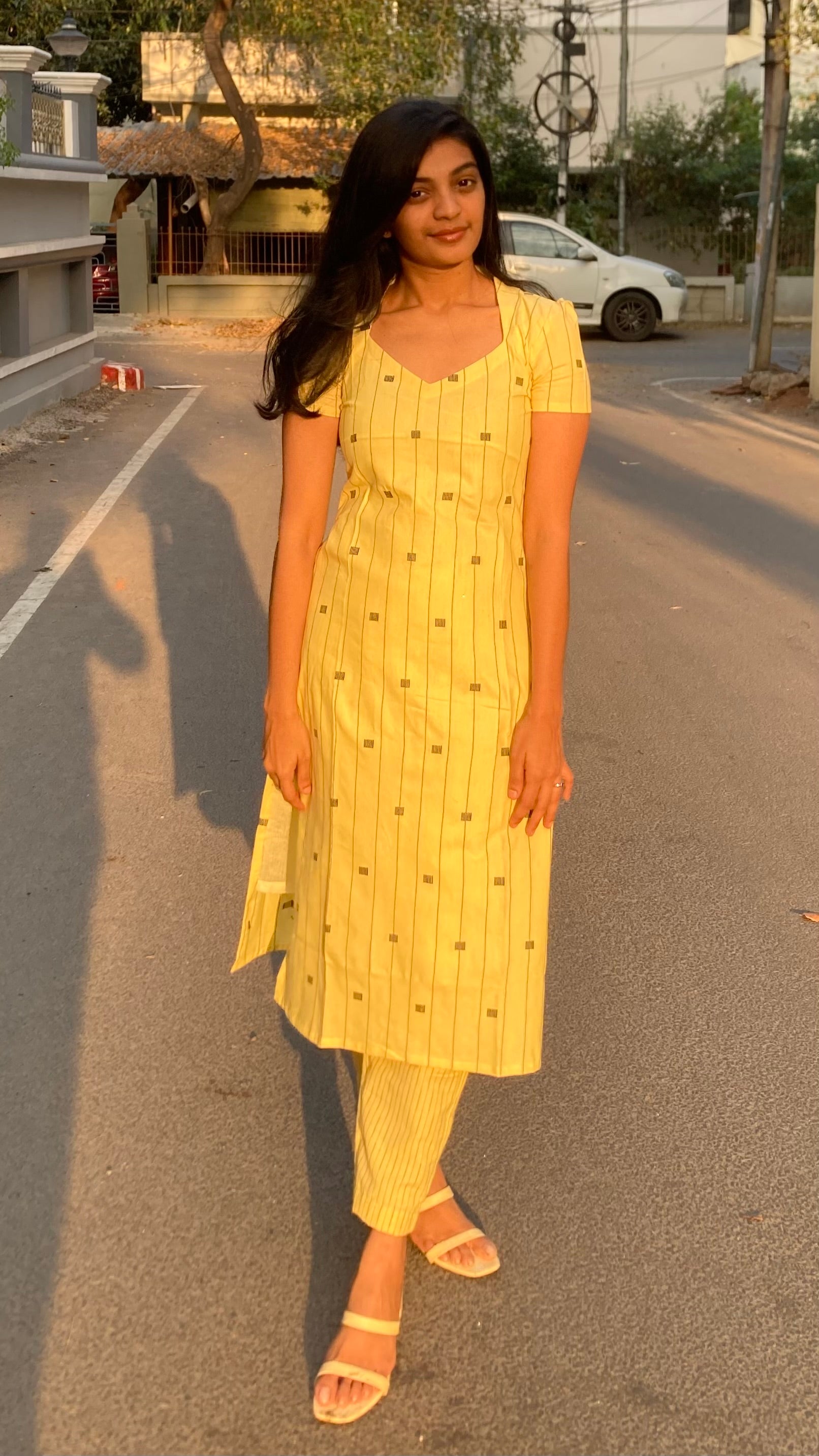 Butter yellow Co-ord set (with lining)
