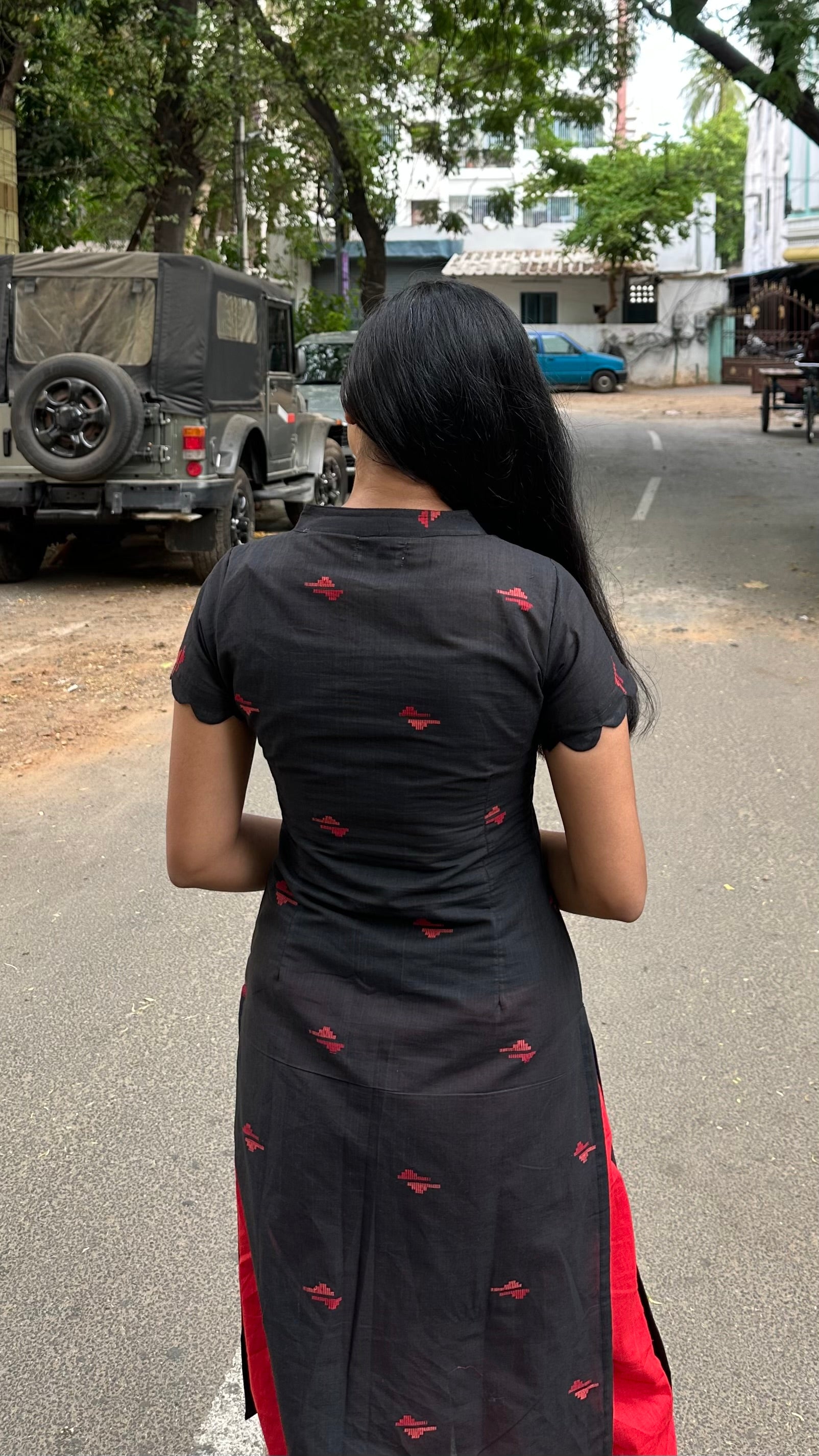 Coal kurti / cord set