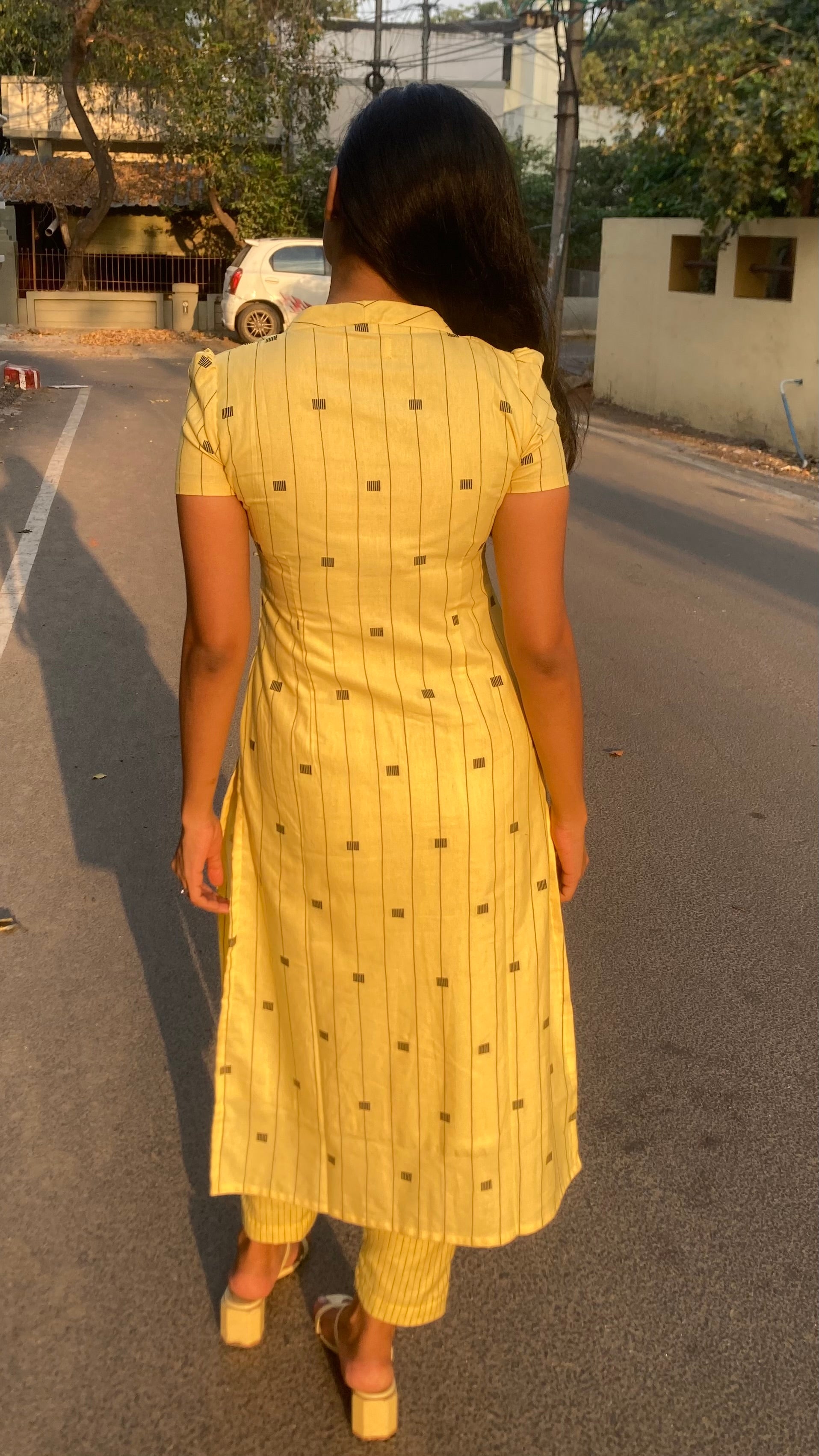 Butter yellow Co-ord set (with lining)