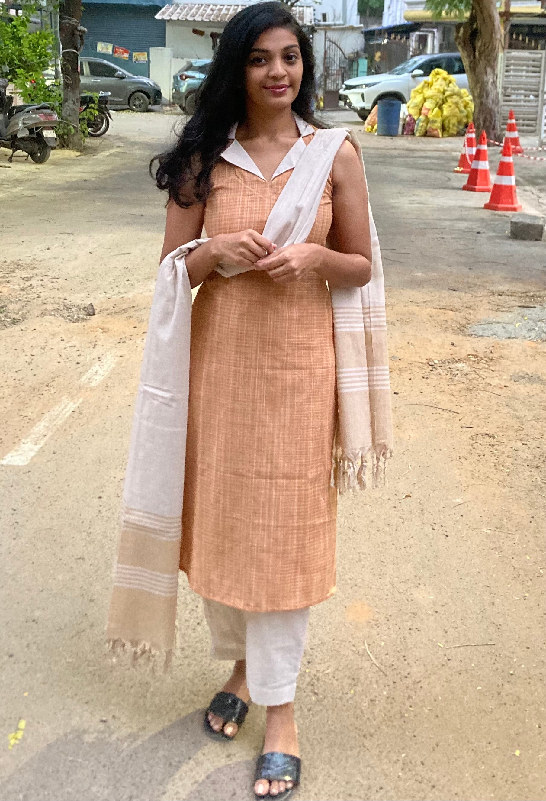 Biscuit-handloom cotton set