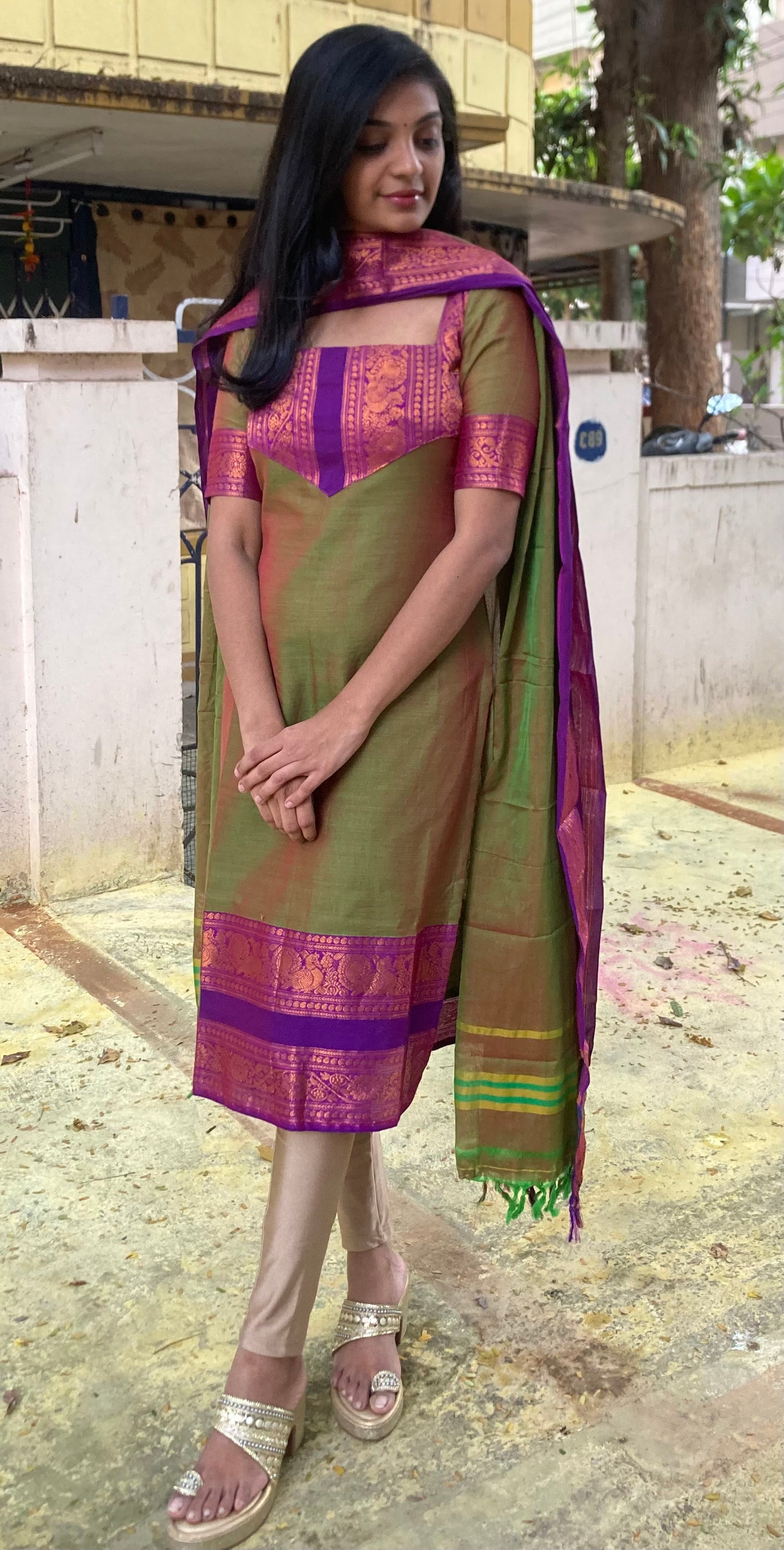 Mangalagiri set - Green