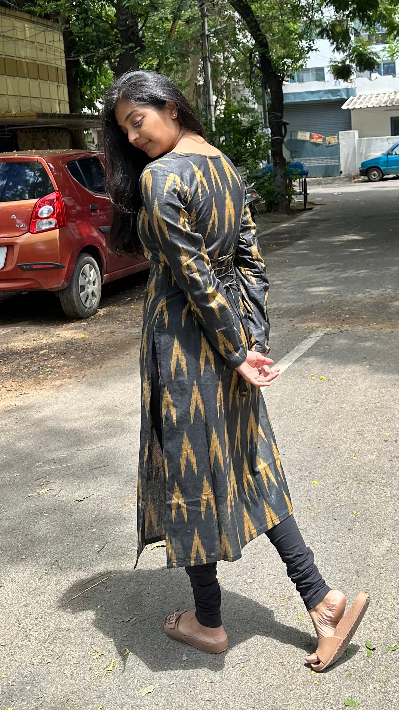 Golden Ikkat kurti