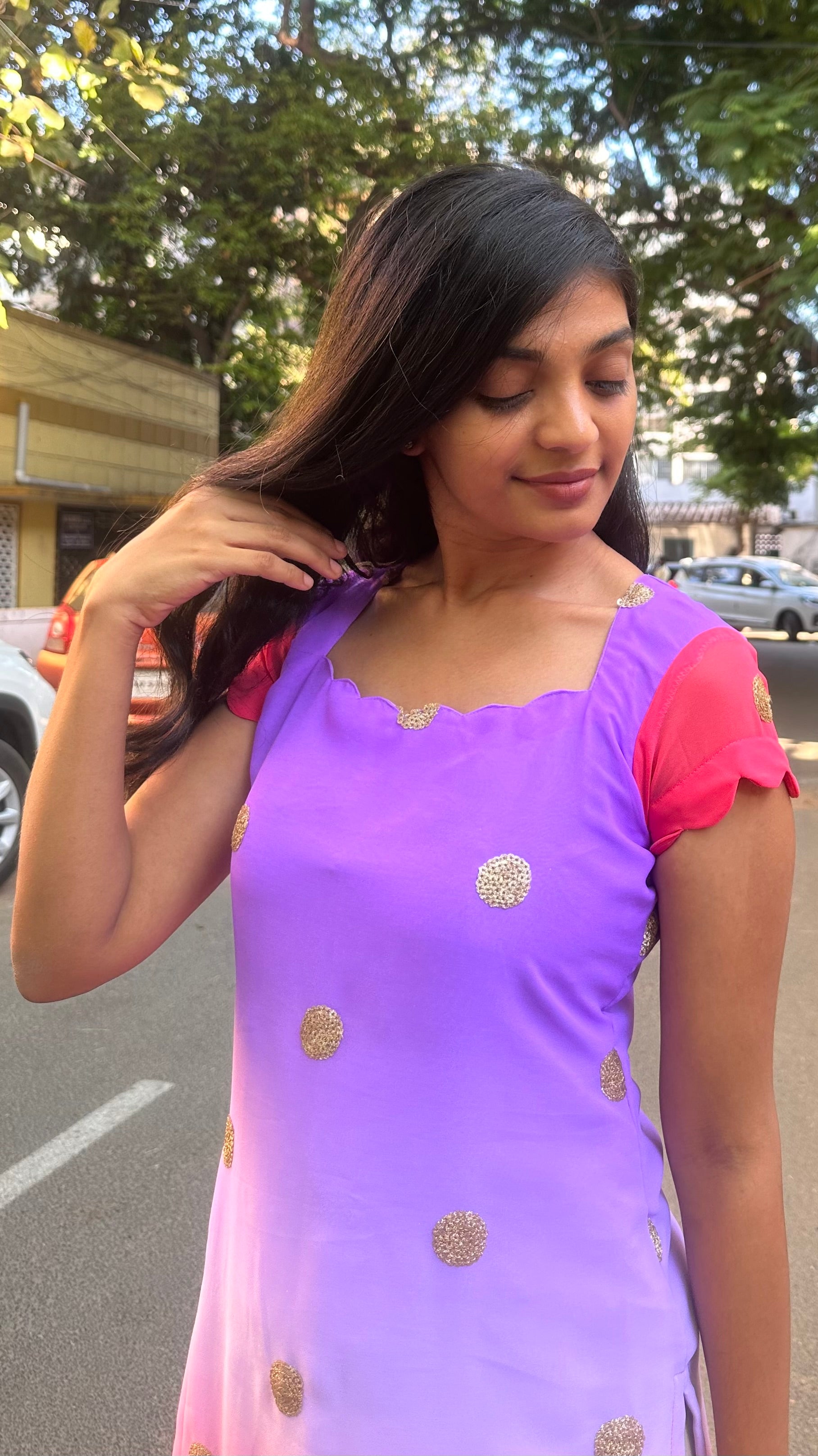Georgette Sequins kurti