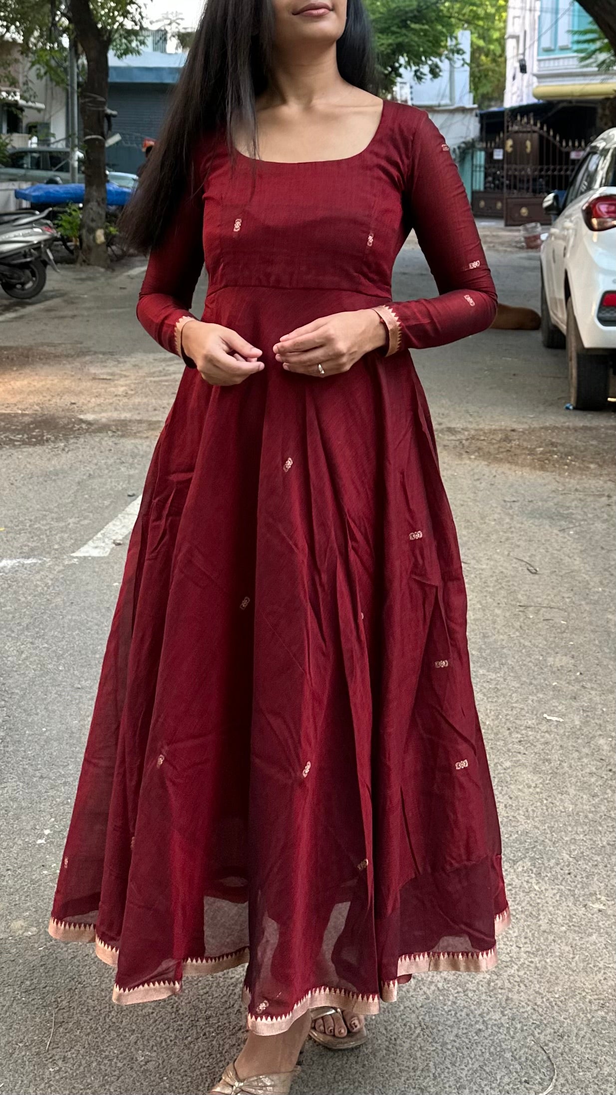 Maroon-Narayanpet Anarkali (2pc)
