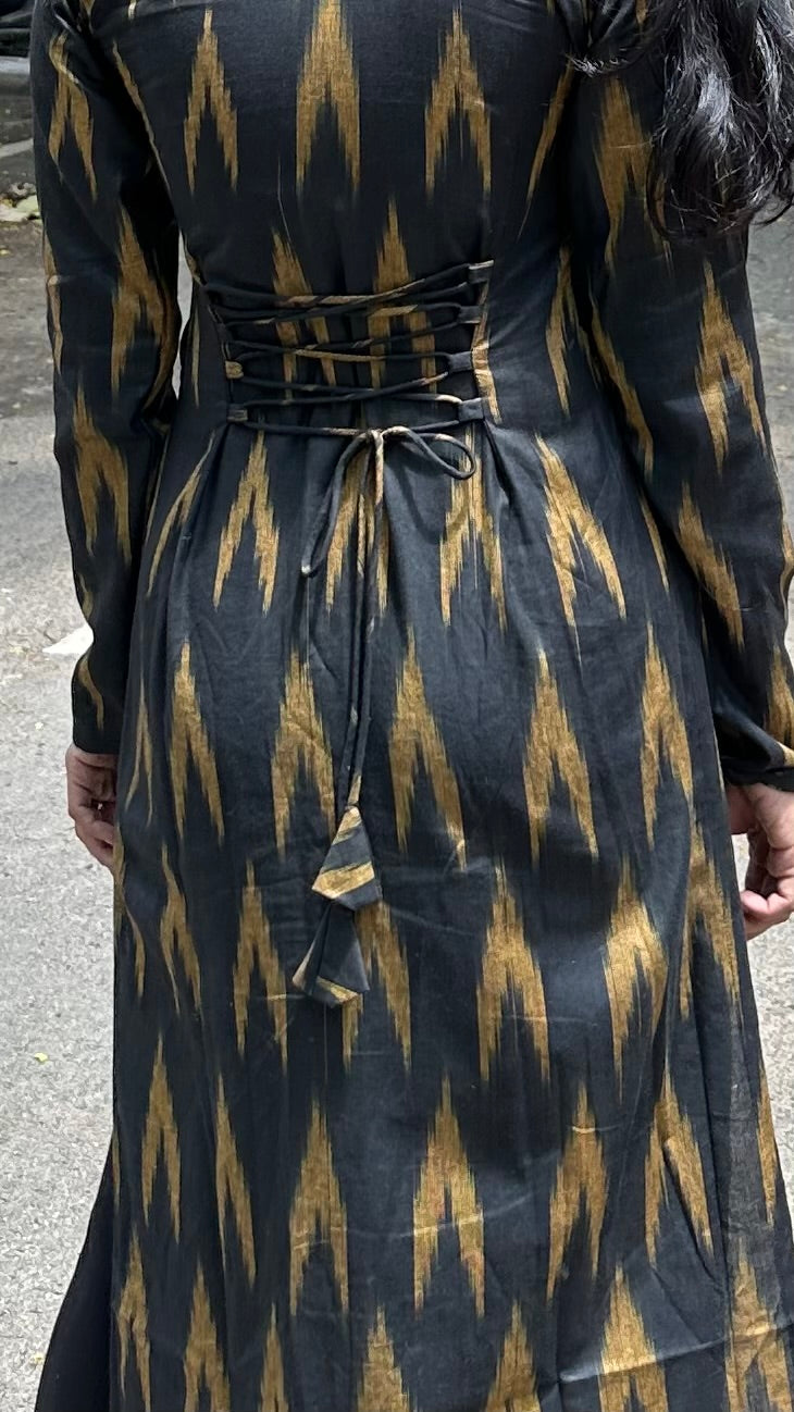 Golden Ikkat kurti