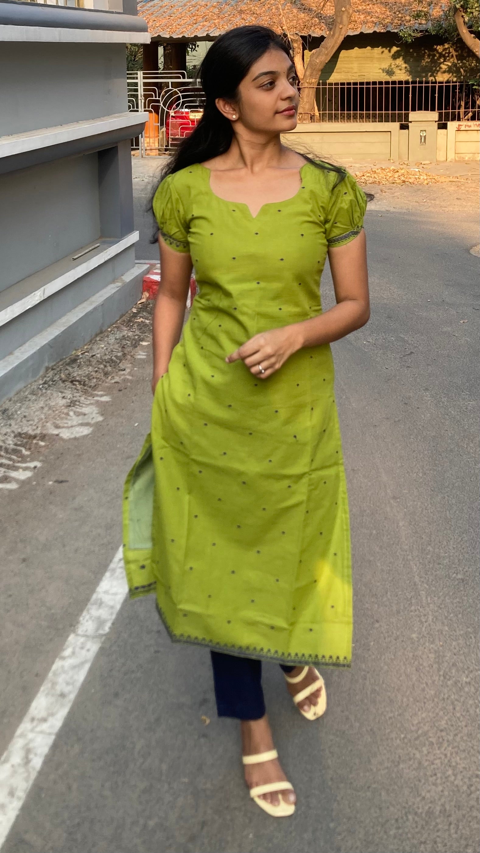 Green mist-handloom cotton 3piece set