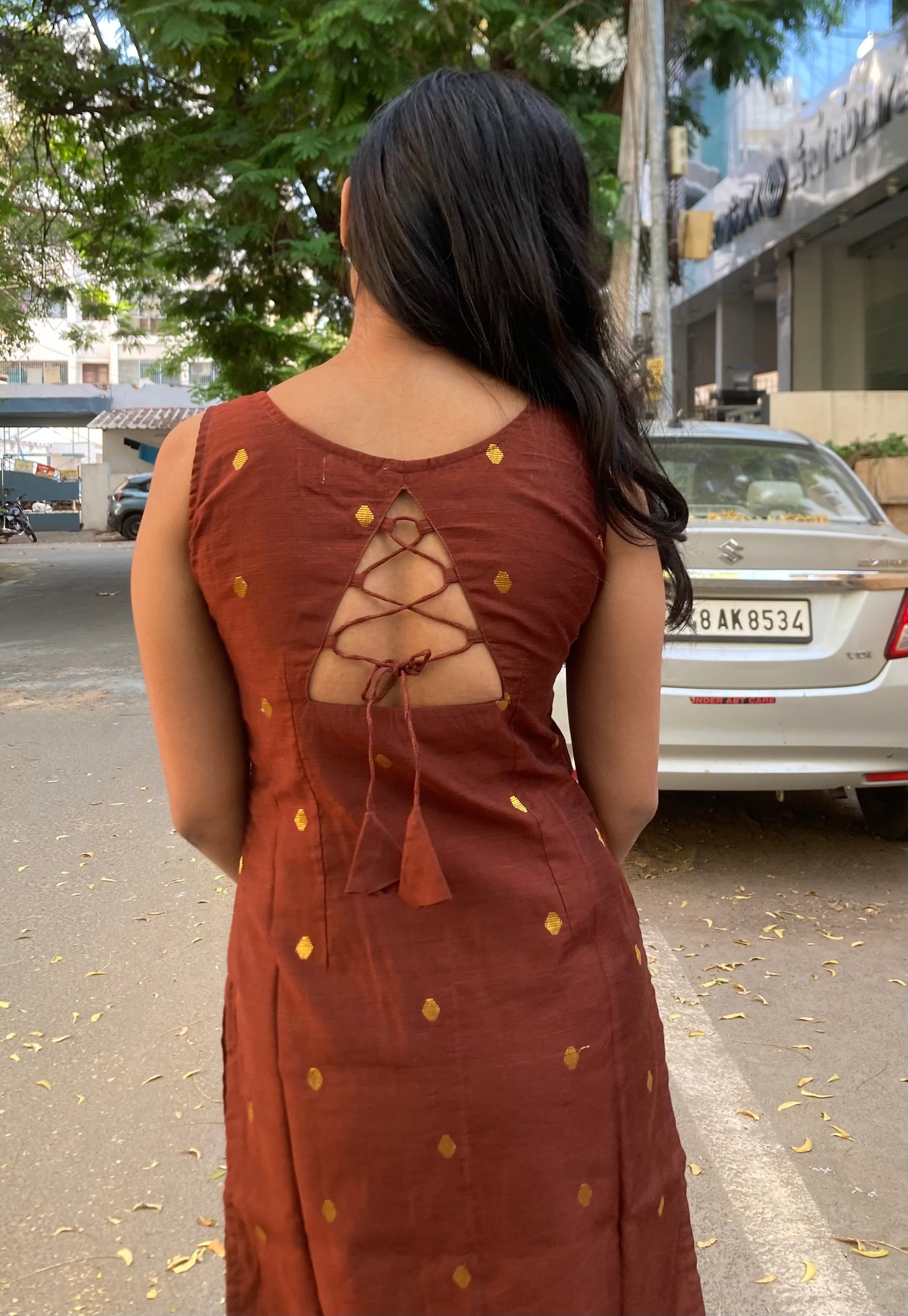 Brown butta kurti