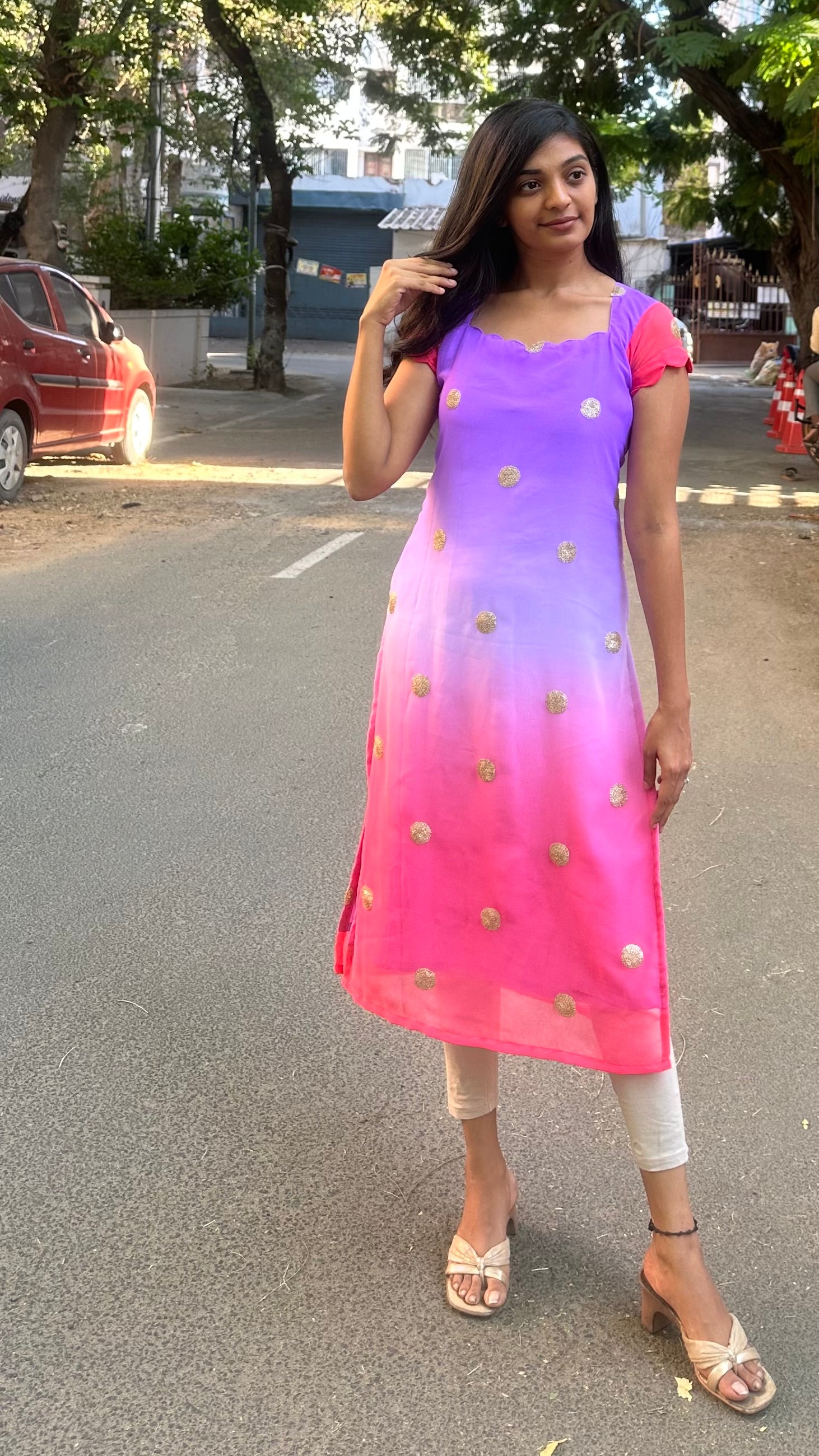 Georgette Sequins kurti