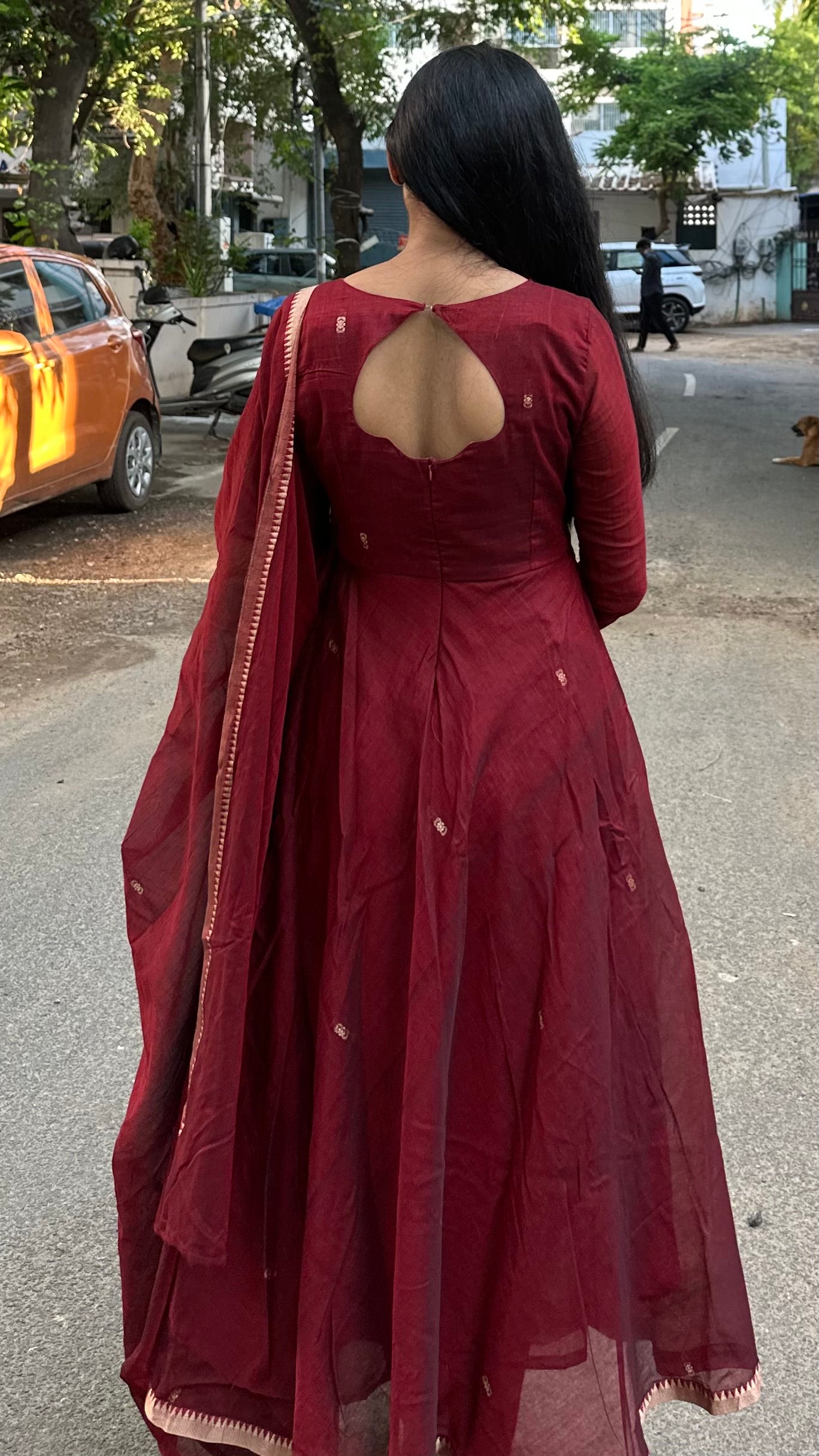 Maroon-Narayanpet Anarkali (2pc)