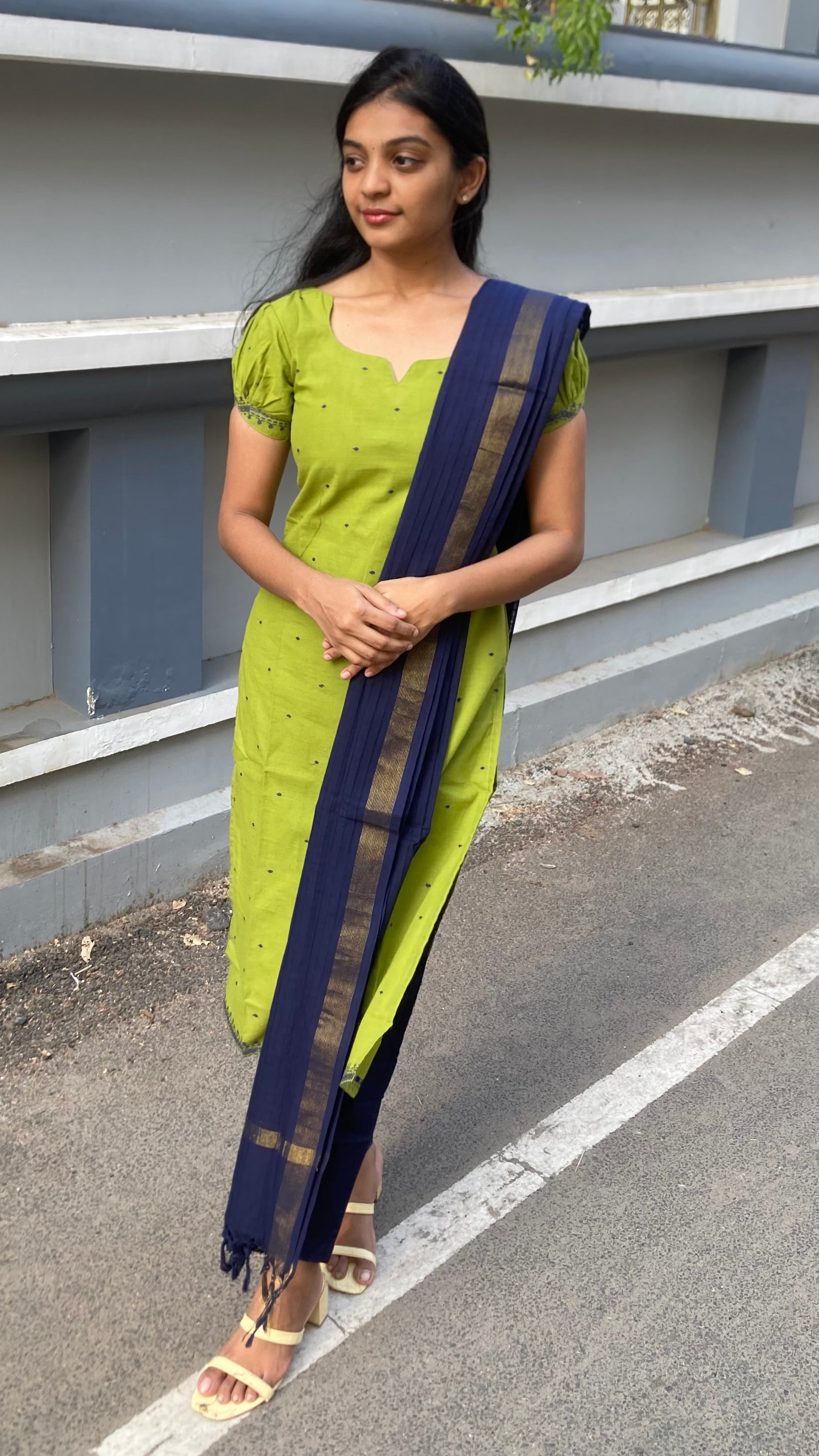 Green mist-handloom cotton 3piece set