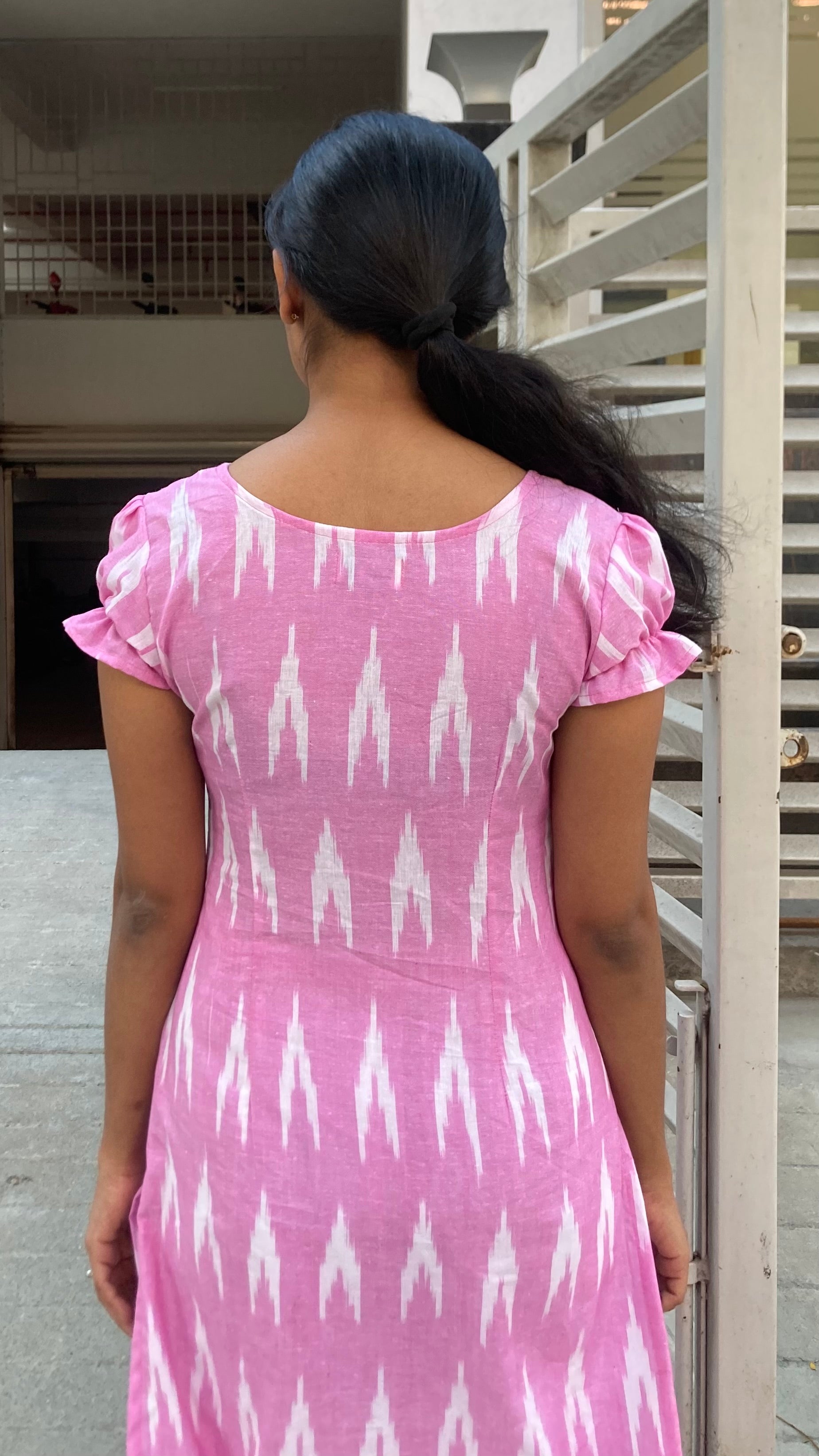 Pink Ikkat kurti