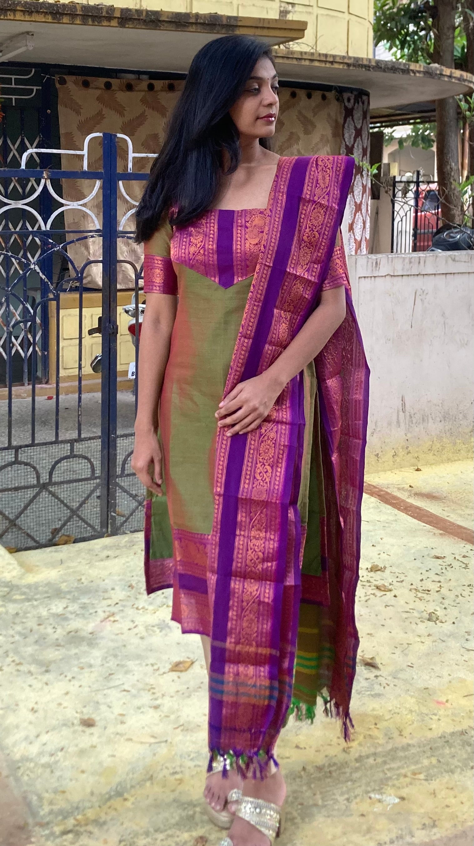 Mangalagiri set - Green