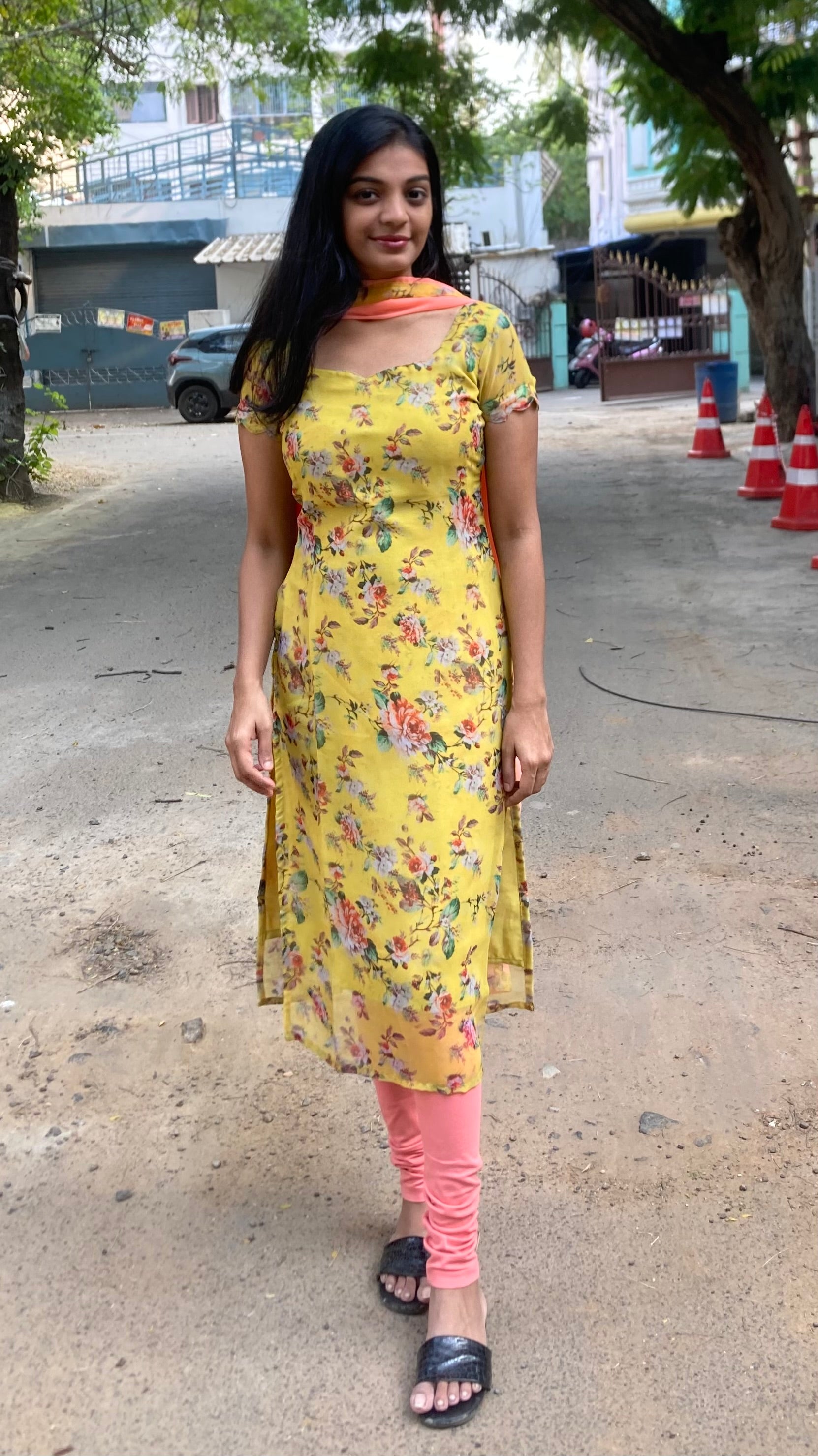 Spring floral - Georgette top and dupatta set