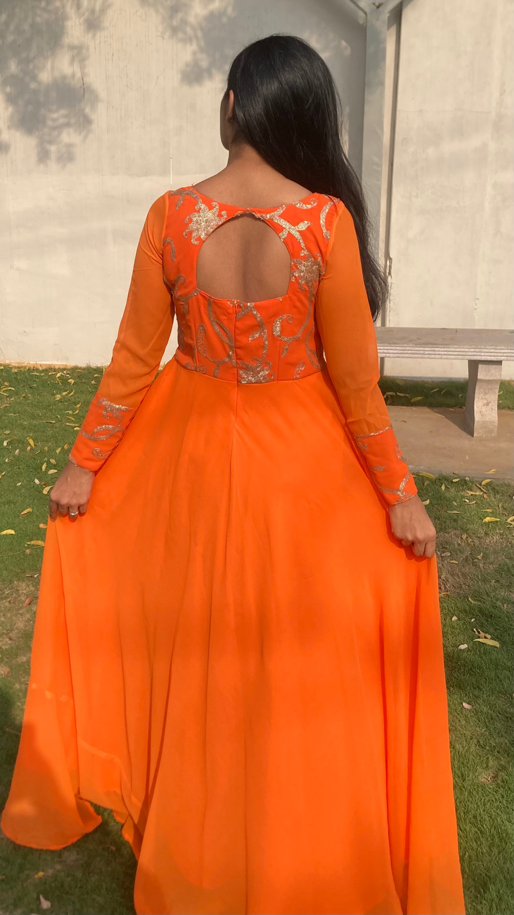 Rasna- Georgette Sequins Anarkali + shawl