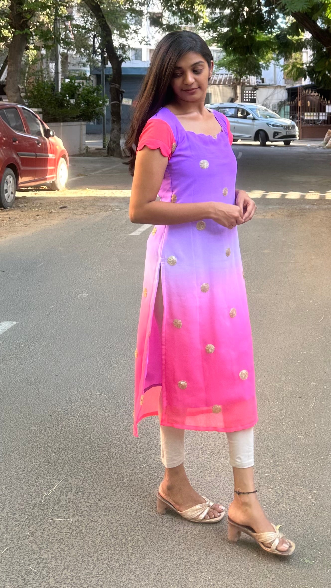 Georgette Sequins kurti