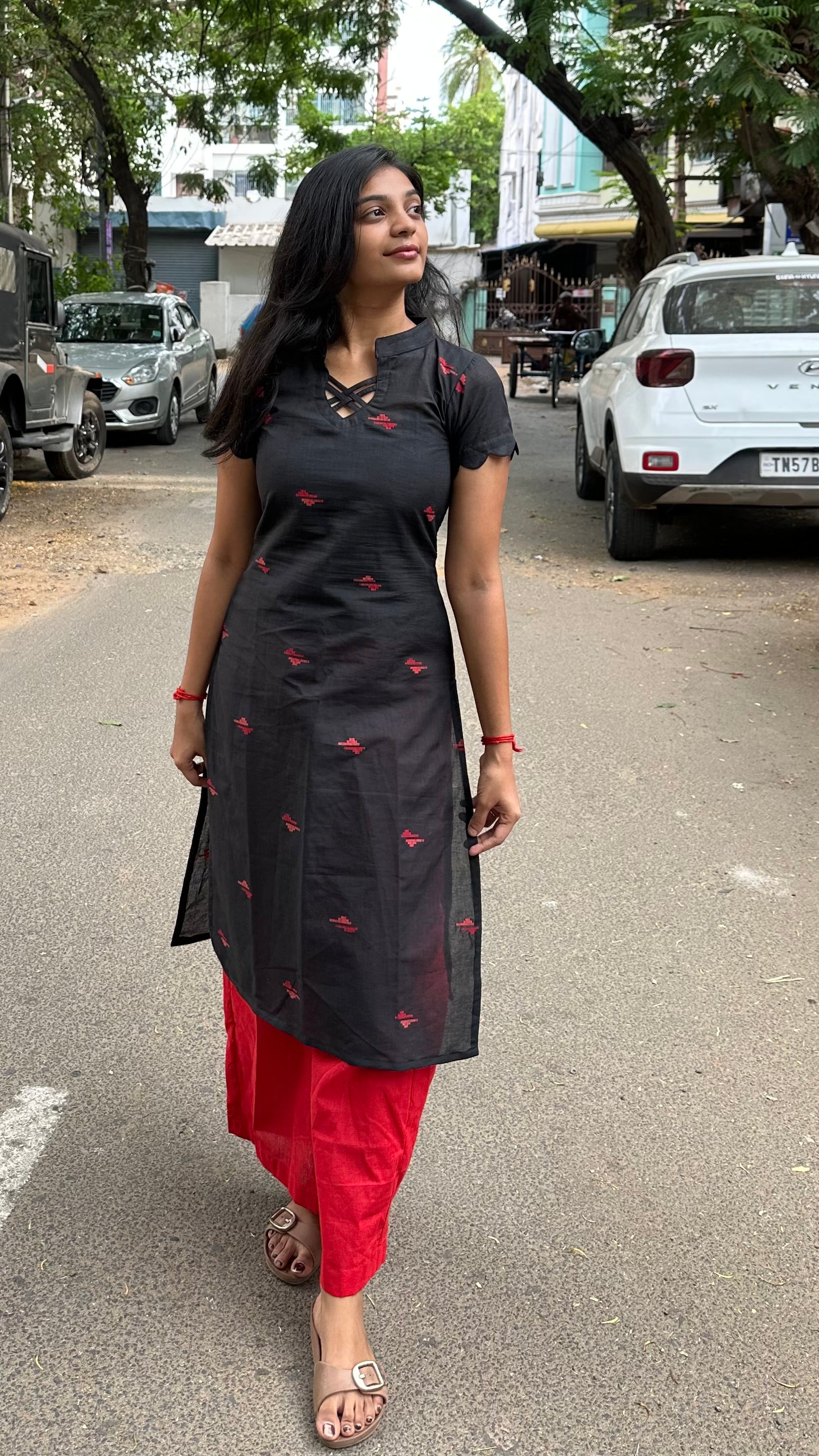 Coal kurti / cord set