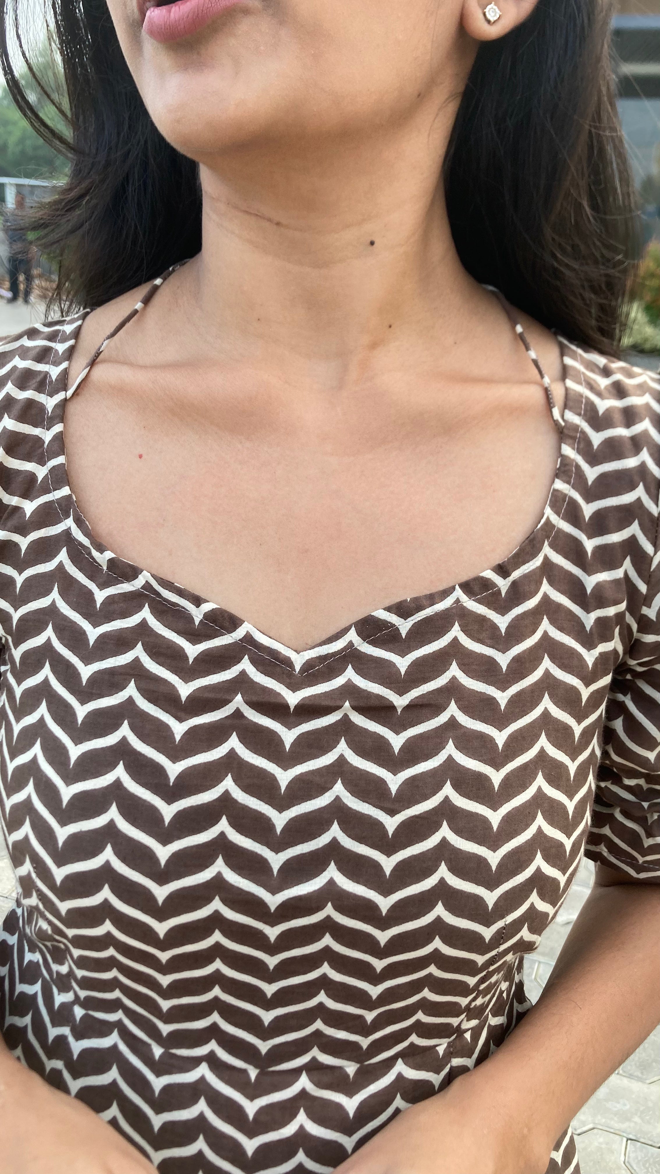 Cotton wide flare slit kurti