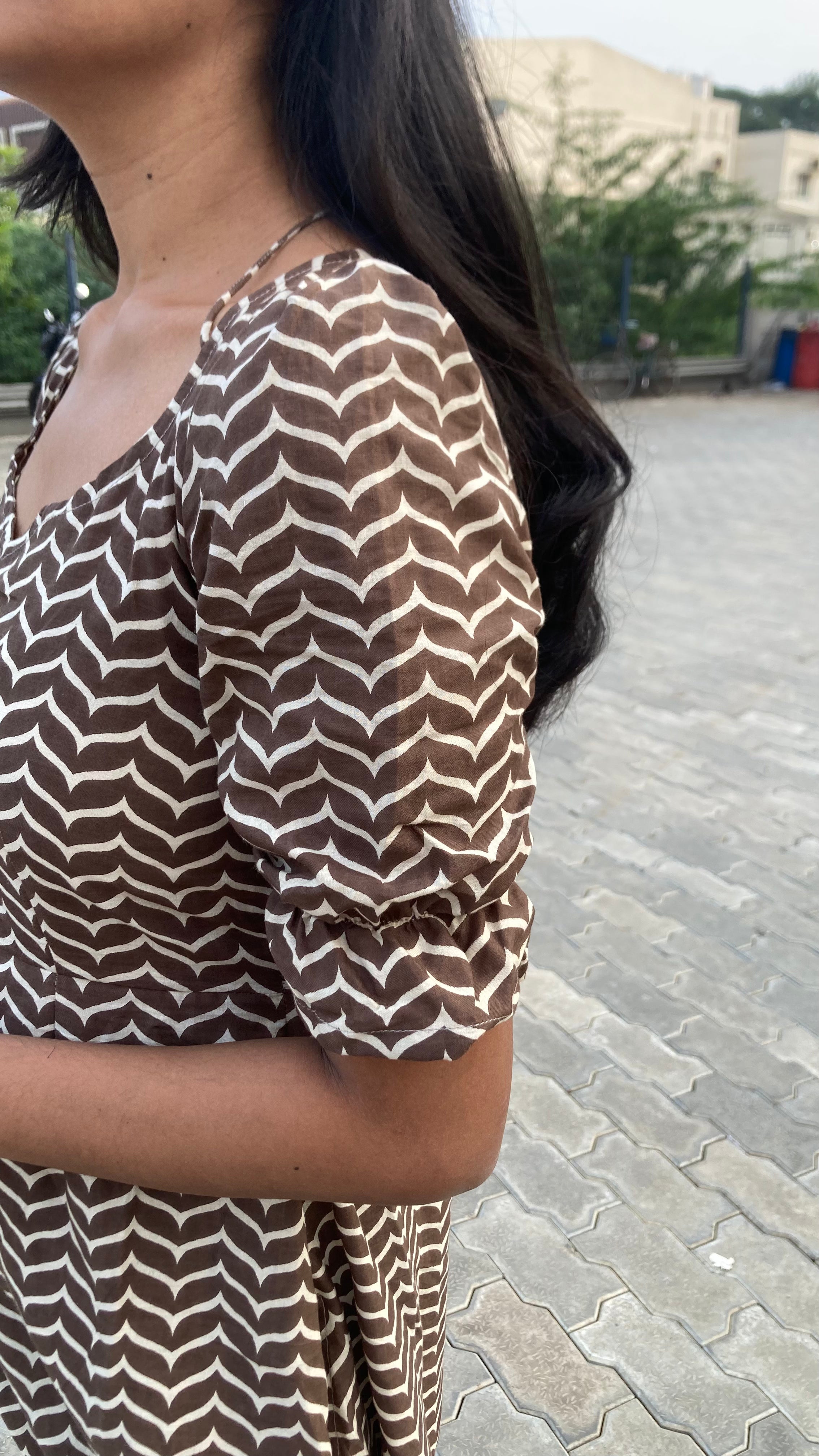 Cotton wide flare slit kurti