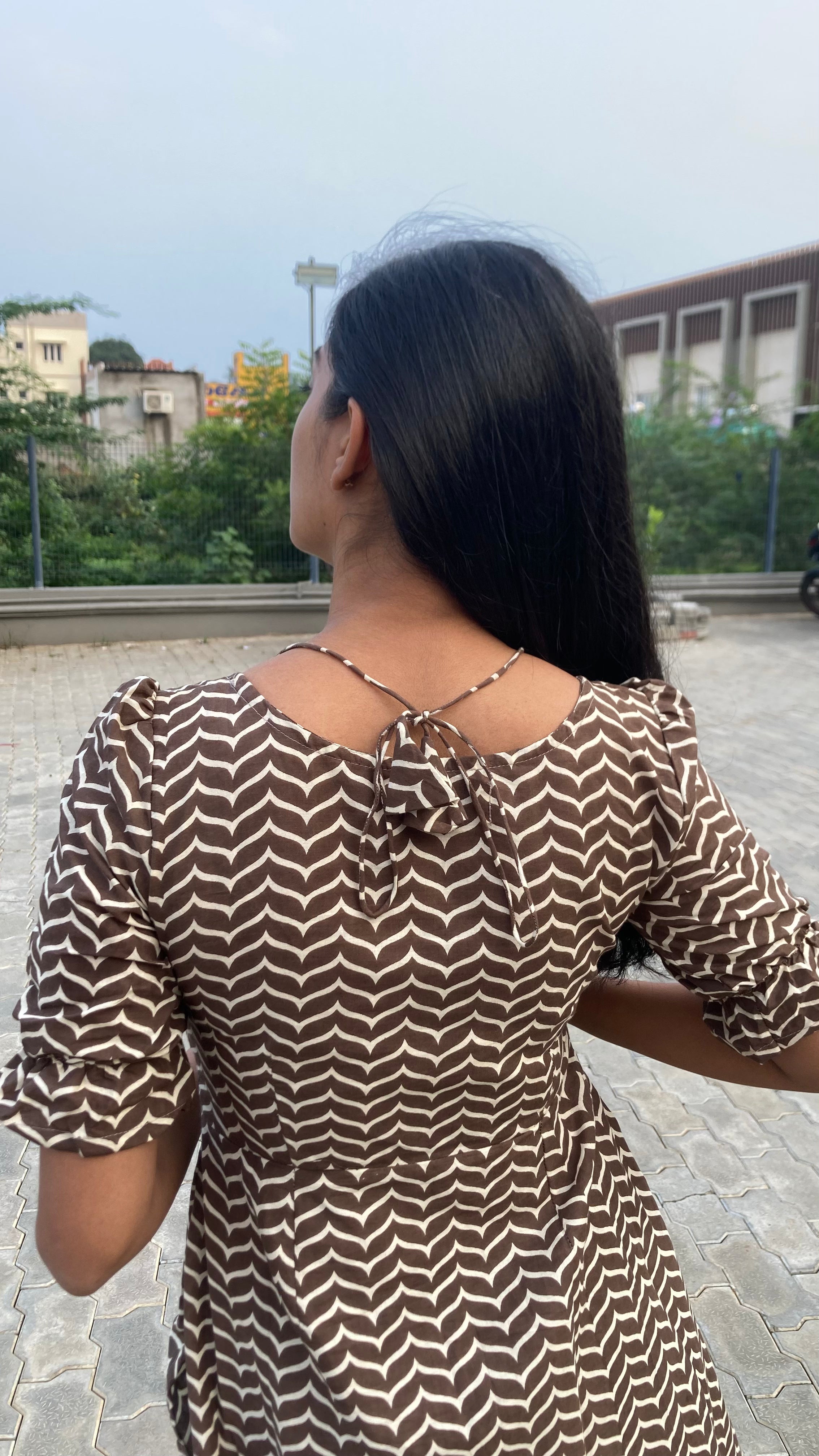 Cotton wide flare slit kurti