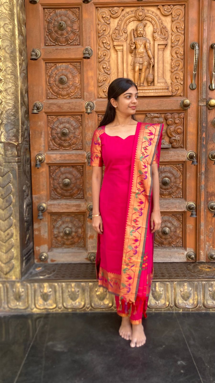 Pure handloom paithani zari weave 3 piece set